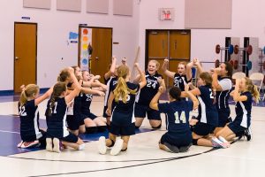 The volleyball team atChristian Middle School in Harrisonburg VA